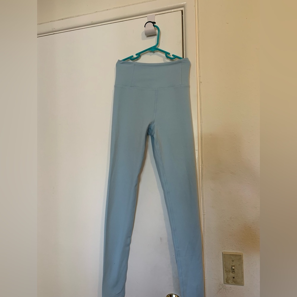 Droplet blue girlfriend collective full length compressive leggings (S)